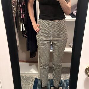 THEORY Checkered Pants cropped sz 2